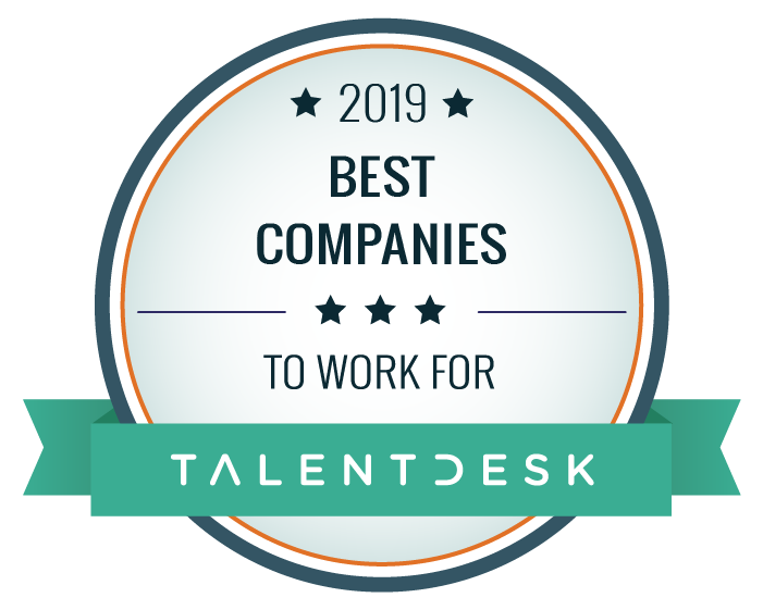 2019 Best Companies to work for rated by Talentdesk