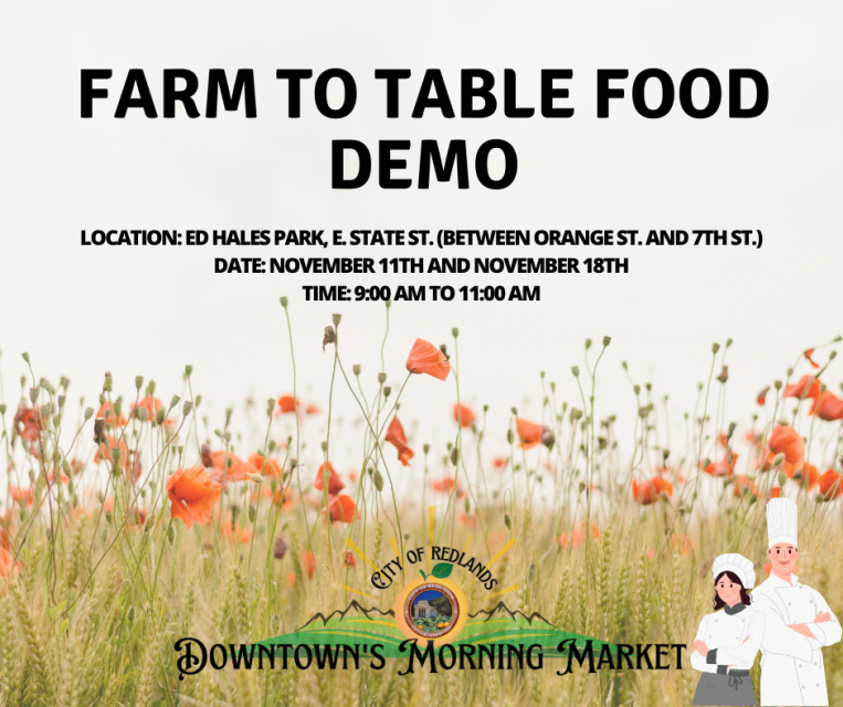 Farm to Table Event on Nov. 11 and Dec. 12