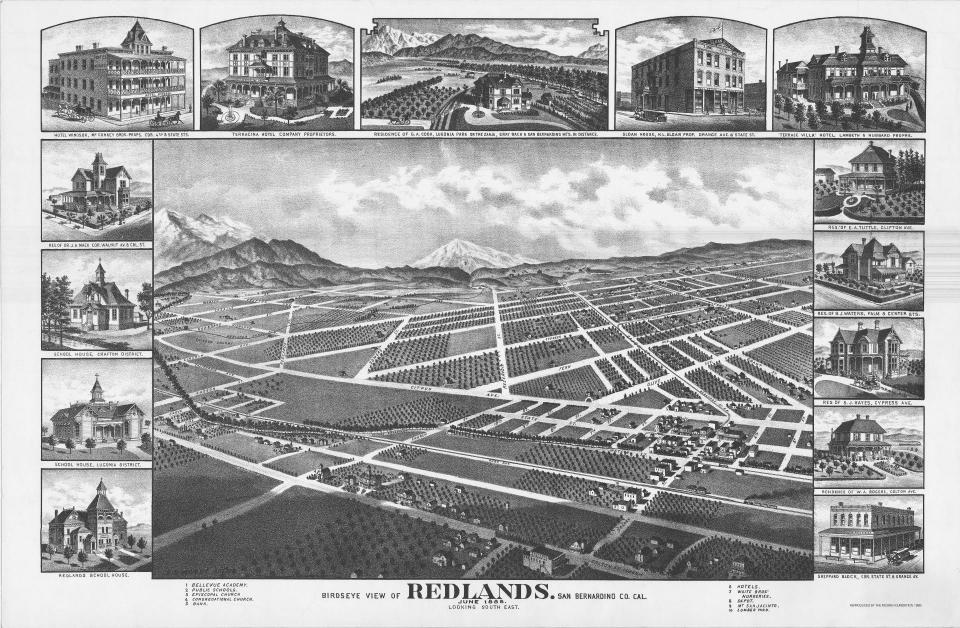Birdseye View Redlands 1888