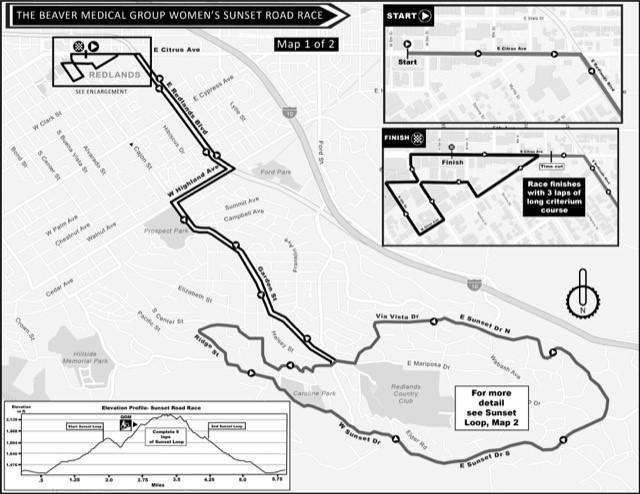 Sunset road race map