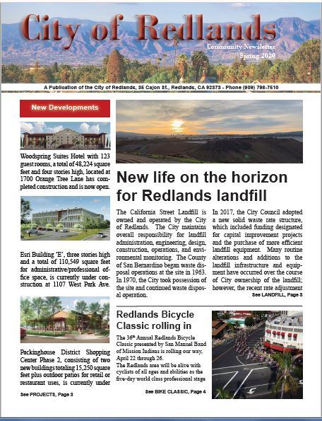 City of Redlands Spring 2020 newsletter