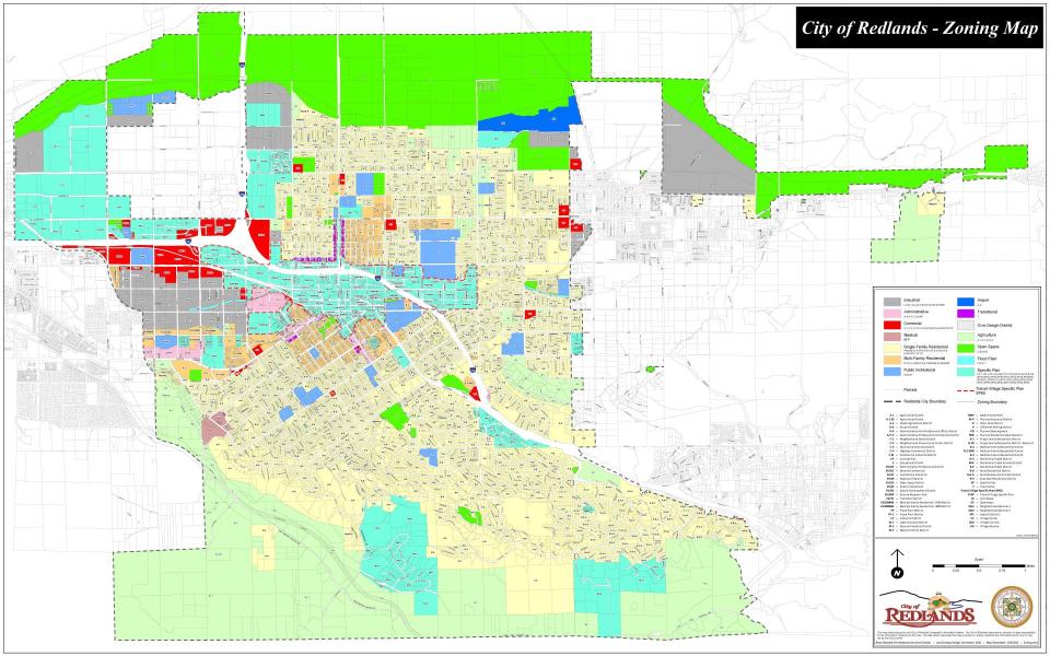 Thumbnail picture of the City of Redlands Zoning Map